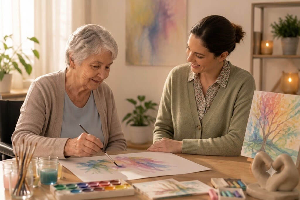 Art and music therapy with a senior adult