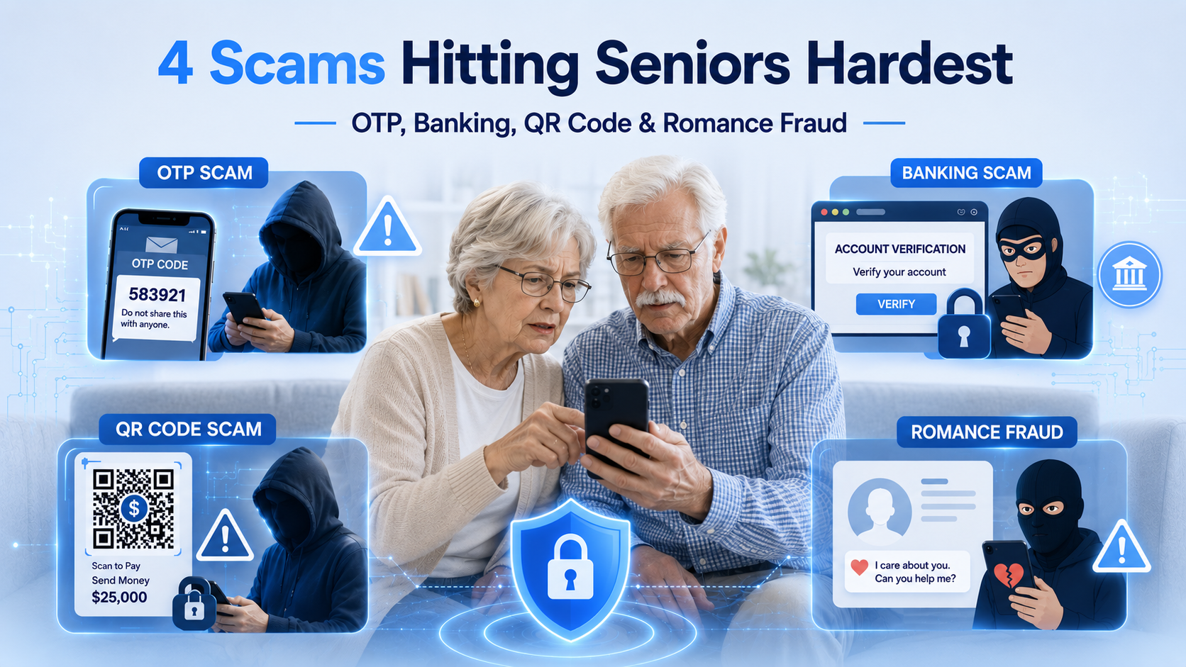 4 Scams Hitting Seniors Hardest Right Now: OTP, Banking, QR Code & Romance Fraud